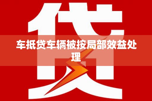 大堂车抵贷车辆被按局部效益处理