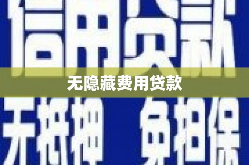 台西无隐藏费用贷款