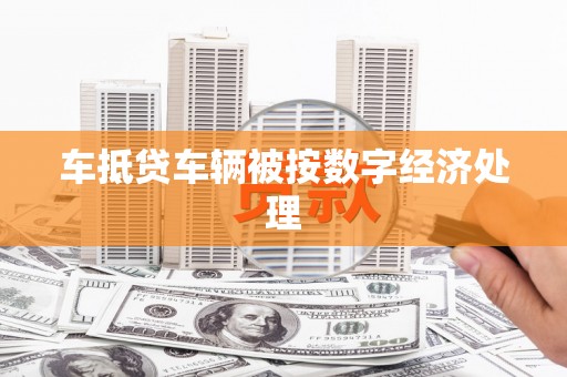 凤翔车抵贷车辆被按数字经济处理