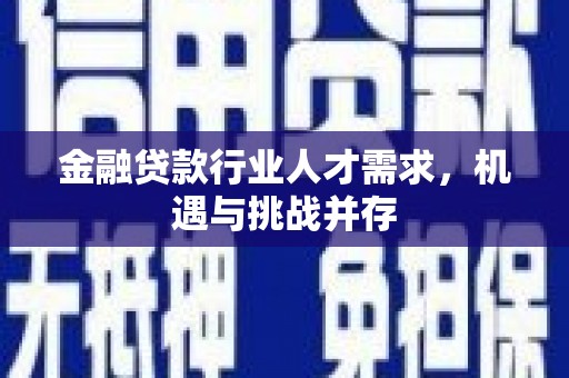 迎江金融贷款行业人才需求，机遇与挑战并存