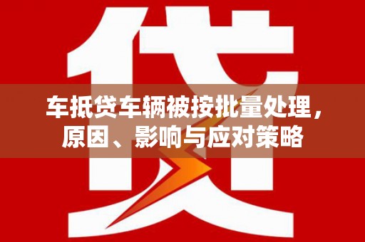 北湖车抵贷车辆被按批量处理，原因、影响与应对策略