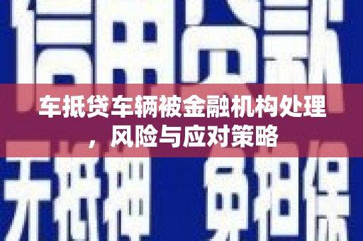 庐山车抵贷车辆被金融机构处理，风险与应对策略