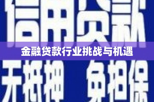 范县金融贷款行业挑战与机遇