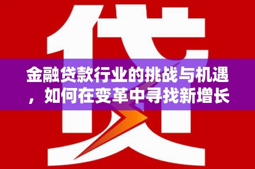 陆河金融贷款行业的挑战与机遇，如何在变革中寻找新增长点