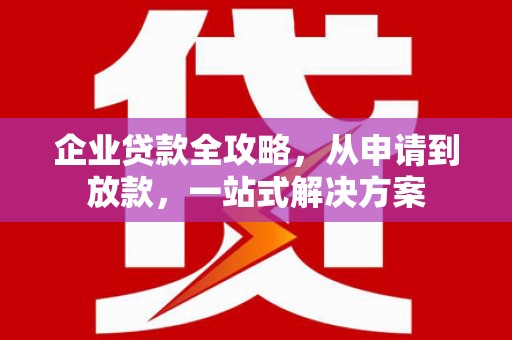 九龙城企业贷款全攻略，从申请到放款，一站式解决方案