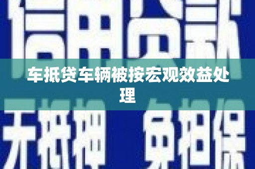 云溪车抵贷车辆被按宏观效益处理