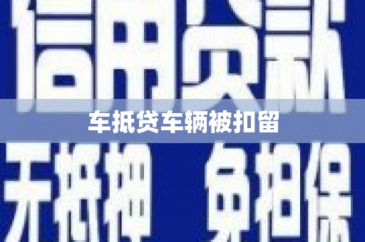 囊谦车抵贷车辆被扣留