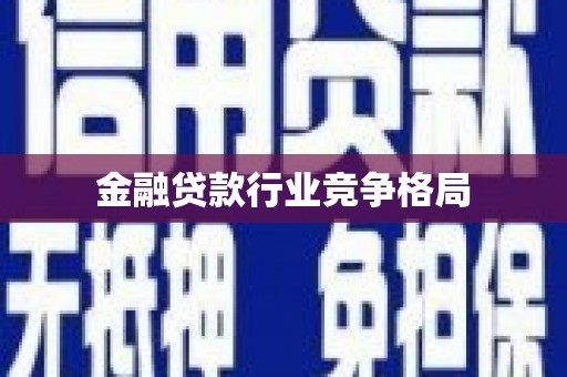 迪庆金融贷款行业竞争格局