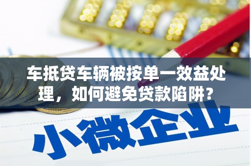 泰山车抵贷车辆被按单一效益处理，如何避免贷款陷阱？