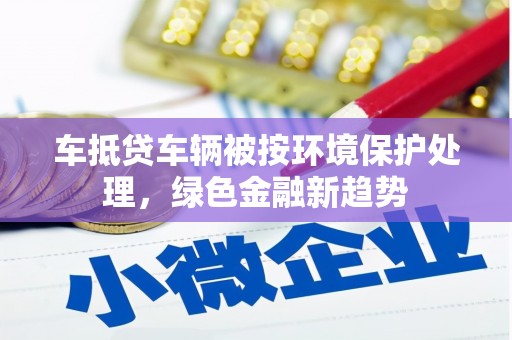 正安车抵贷车辆被按环境保护处理，绿色金融新趋势