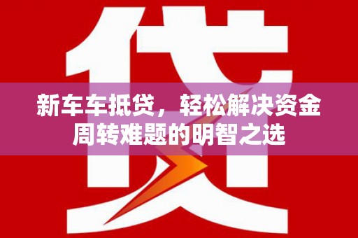 浑南新车车抵贷，轻松解决资金周转难题的明智之选