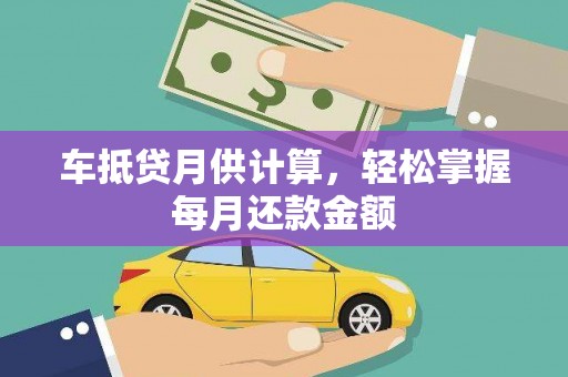 尼玛车抵贷月供计算，轻松掌握每月还款金额