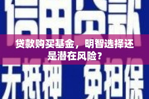 芜湖贷款购买基金，明智选择还是潜在风险？