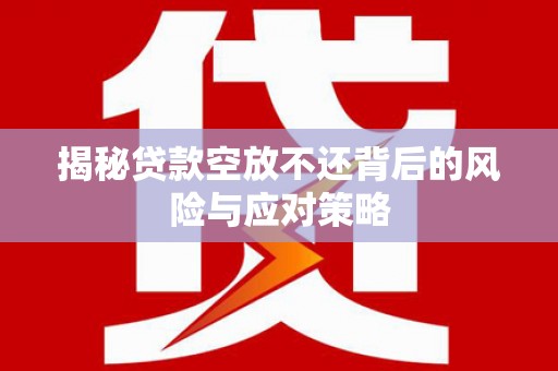 通道揭秘贷款空放不还背后的风险与应对策略