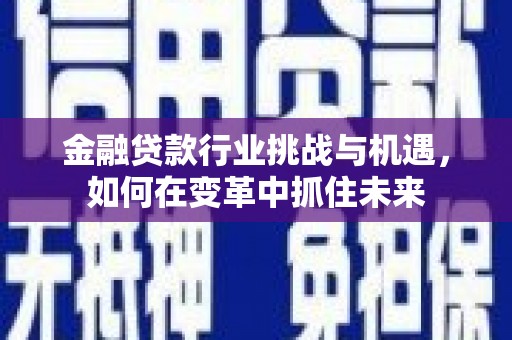 巨鹿金融贷款行业挑战与机遇，如何在变革中抓住未来