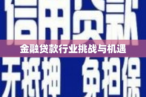 城东金融贷款行业挑战与机遇