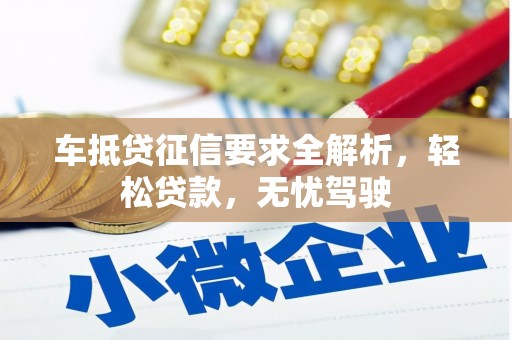 石龙车抵贷征信要求全解析，轻松贷款，无忧驾驶