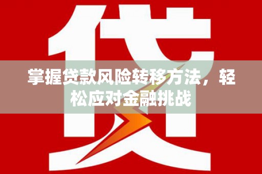 康定掌握贷款风险转移方法，轻松应对金融挑战