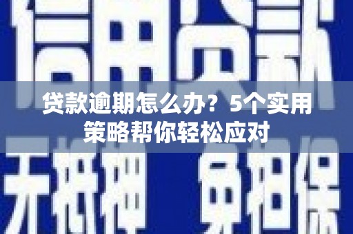 开远贷款逾期怎么办？5个实用策略帮你轻松应对