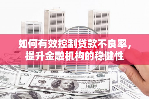 荆门如何有效控制贷款不良率，提升金融机构的稳健性