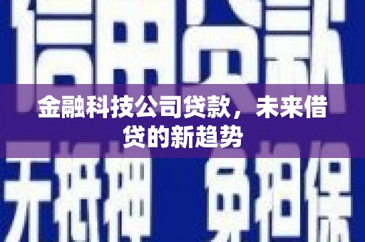 文昌金融科技公司贷款，未来借贷的新趋势