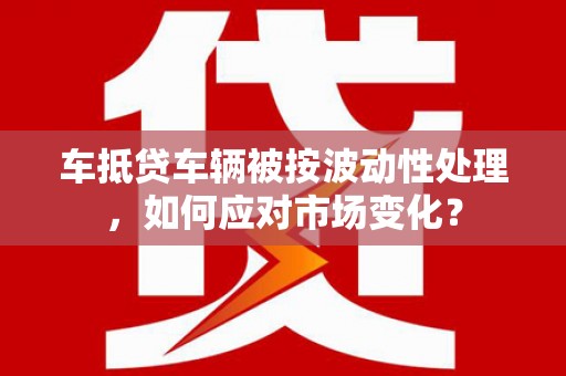 庐江车抵贷车辆被按波动性处理，如何应对市场变化？