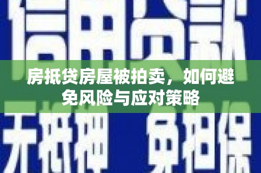 博尔塔拉房抵贷房屋被拍卖，如何避免风险与应对策略