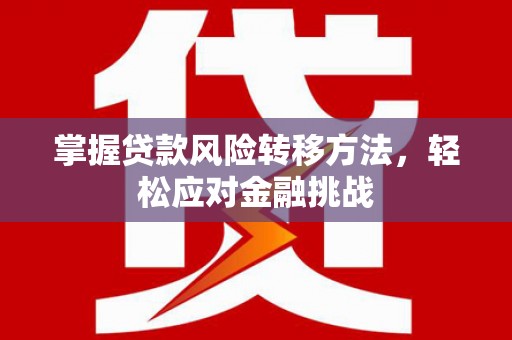 凯里掌握贷款风险转移方法，轻松应对金融挑战