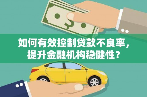 韶关如何有效控制贷款不良率，提升金融机构稳健性？