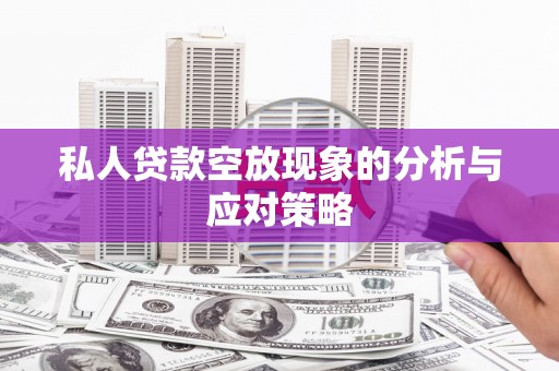 肥乡私人贷款空放现象的分析与应对策略