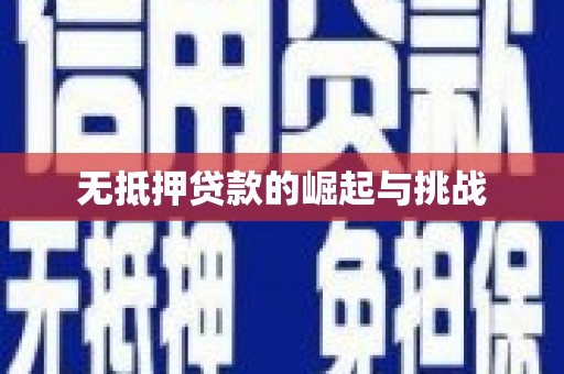 青县无抵押贷款的崛起与挑战