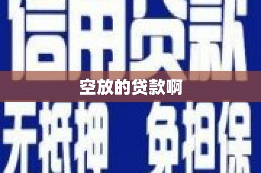 沾化空放的贷款啊